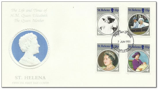 St Helena 1985 Life & Times of the Queen Mother fdc.jpg