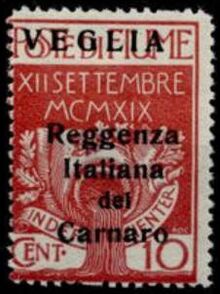 Veglia 1920 Stamps of Fiume optd VEGLIA Sb.jpg