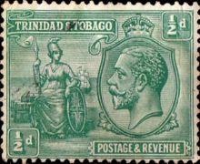 Trinidad and Tobago 1922 - 1928 Britannia and Portrait of King George V a.jpg