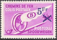 Belgium 1938 - 1939 Winged Wheel Surcharged - Railway Parcel Stamps b.jpg