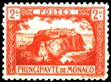 Monaco 1922 The Rock of Monaco 2Fr.jpg