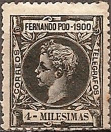 Fernando Poo 1900 Definitives - King Alfonso XIII - Inscribed "1900" 4m.jpg