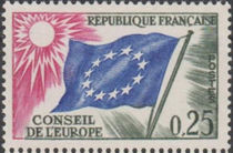 France 1963 -1969 European Councel - Flag of Europe 25c.jpg