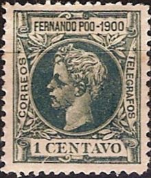 Fernando Poo 1900 Definitives - King Alfonso XIII - Inscribed "1900" 1c.jpg