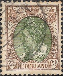 Netherlands 1899 Definitives - Queen Wilhelmina - Fur Collar 22½c.jpg