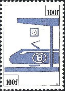Belgium 1982 -1984 Railway Due Stamps 100F.jpg