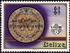 Belize 1986 World Cup Soccer Championships, Mexico Overprinted d.jpg