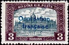 French Occupation of Hungary (ARAD) 1919 Definitive Stamps of Hungary - Overprinted "Occupation française" 3k.jpg