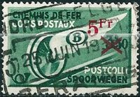 Belgium 1938 - 1939 Winged Wheel Surcharged - Railway Parcel Stamps k.jpg
