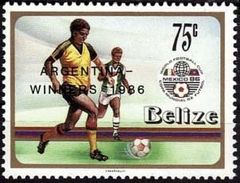 Belize 1986 World Cup Soccer Championships, Mexico Overprinted c.jpg