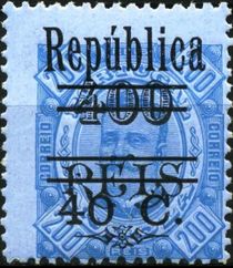 Angola 1925 Definitives - Overprinted 4c on 400r Blue.jpg