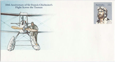 Australia PS 1981 50 Years of Sir Francis Chichester's Flight Across the Tasman front cover.jpg