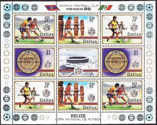 Belize 1986 World Cup Soccer Championships, Mexico Overprinted f.jpg