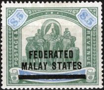 Federated Malay States 1900 Definitives - Perak Stamps - Overprinted $5.jpg