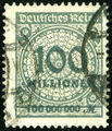 Germany-Weimar 1923 Hyperinflation 100 Million a.jpg