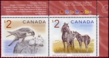 Canada 2005 Falcon and Horses $2 sheet stamps.jpg
