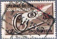 Belgium 1946 Winged Wheel Surcharged - Railway Parcel Stamps g.jpg