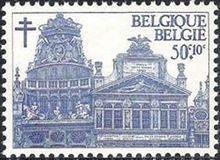 Belgium 1965 Anti Tuberculosis - Guildhouses, Brussels 50c+10c.jpg