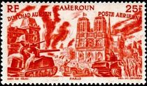 Cameroon 1946 Airmail - From Chad to the Rhine 25f.jpg