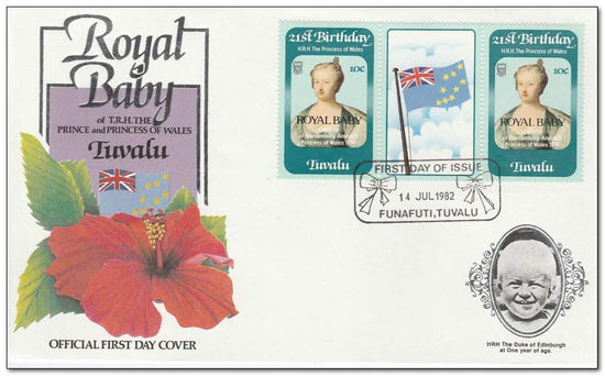 Tuvalu 1982 Birth of Prince William - issue of 1982 optd ROYAL BABY 3fdc.jpg