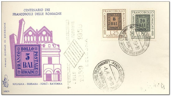 Italy 1959 Romagna Postage Stamp Centenary fdc.jpg