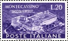 Italy 1951 Reconstruction of Monte Cassino Abbey a.jpg