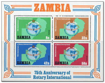 Zambia 1980 75th Anniversary of Rotary International ms.jpg
