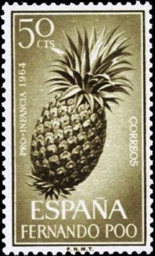 Fernando Poo 1964 Child Welfare - Landscapes and Pineapple 50c.jpg