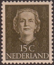 Netherlands 1949 - 1951 Definitives - Queen Juliana 15c.jpg