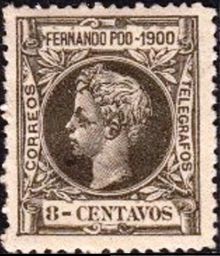Fernando Poo 1900 Definitives - King Alfonso XIII - Inscribed "1900" 8c.jpg
