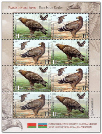 Belarus 2016 Joint issue of Belarus and Azerbaijan - Rare birds - Golden Eagle ms.jpg