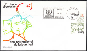 Spain 1985 International Youth Year FDC.jpg