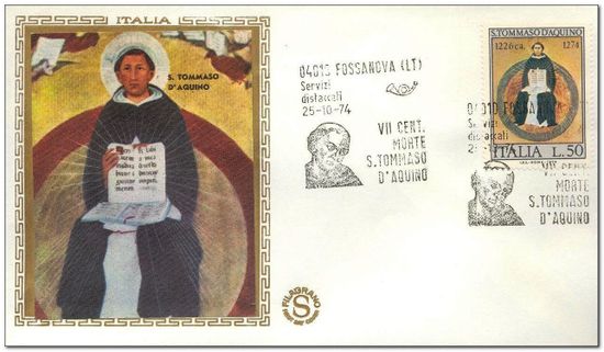 Italy 1974 St. Thomas Aquinas Death Anniversary fdc.jpg