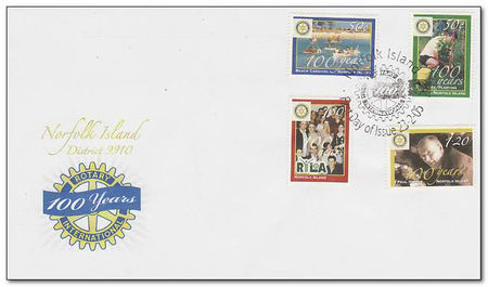 Norfolk Island 2005 Rotary International Centenary 1fdc.jpg