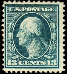 United States of America 1908 - 1909 Benjamin Franklin & George Washington 13c.jpg