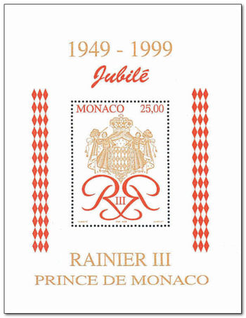 Monaco 1998 50th Anniversary of Accession of Prince Rainier III - 1st issue ms.jpg